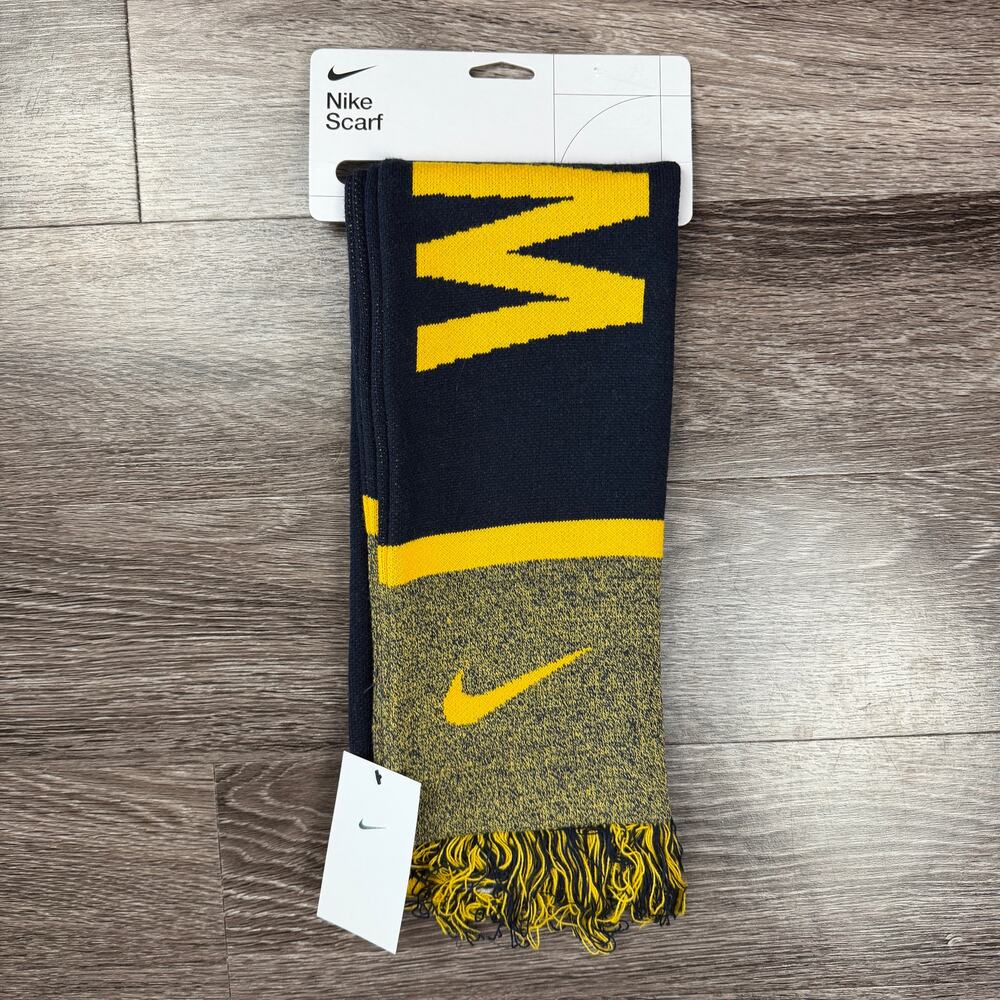 Nike West Virginia Mountaineers WVU Scarf Navy Gold II7464-419 NWT
